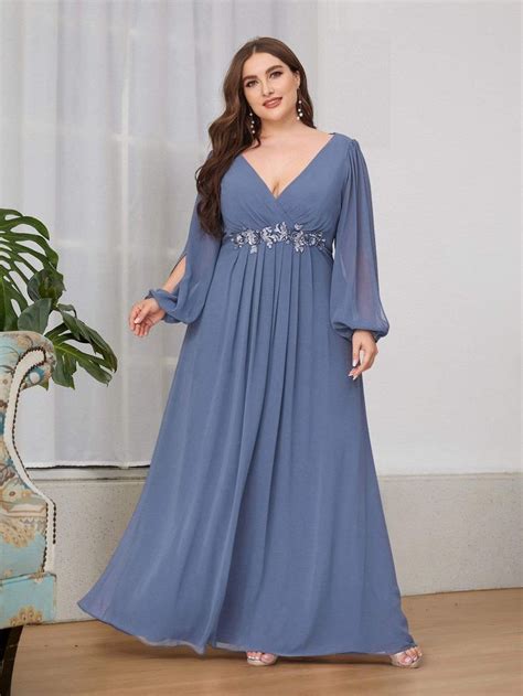 Stylish Chiffon Plus Size Formal Evening Dresses With Long Lantern