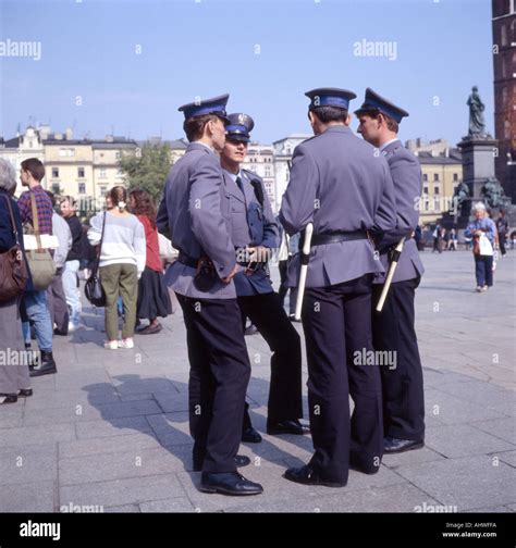 Police Officers Cracow Poland Stock Photo Alamy