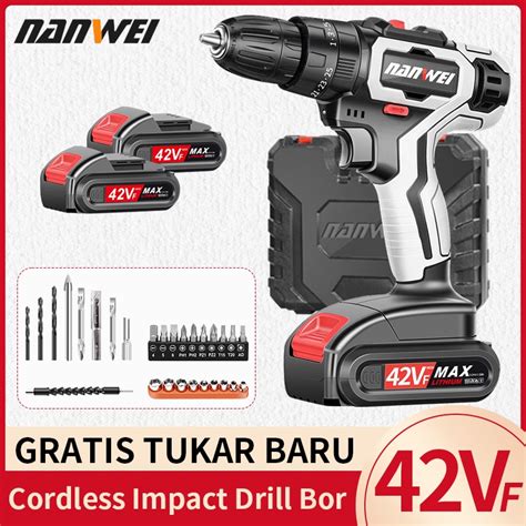 Jual Nanwei Gratis Tukar Barubor Listrik Bor Tanpa Kabel V Set