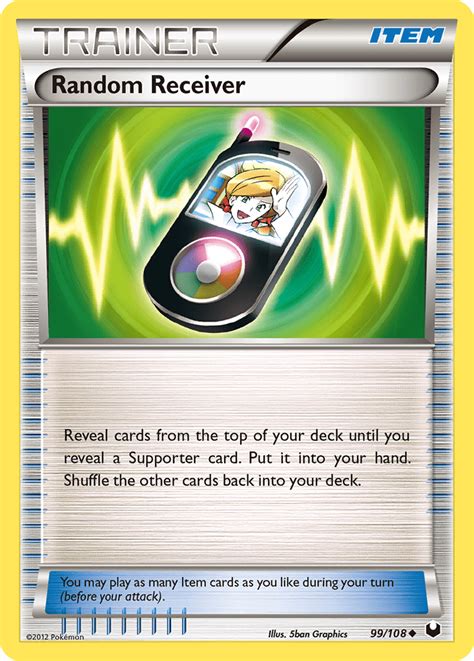 Random Receiver 99 108 Black White Dark Explorers Pokemon Card