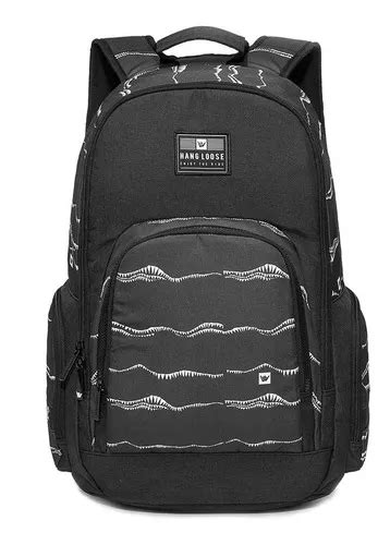 Mochila Hang Loose Shark Large Para Hombre Reforzada Color Negro