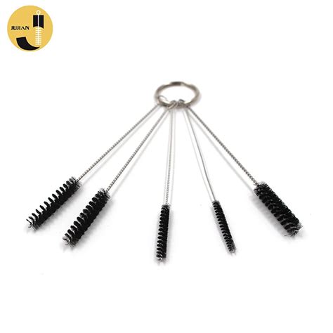 Wholesale Nylon Bristle Stainless Steel Straw Brush Cleaner Bamboo