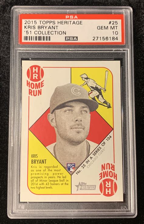 2015 Topps Heritage 51 25 Kris Bryant Rc For Sale Online Ebay