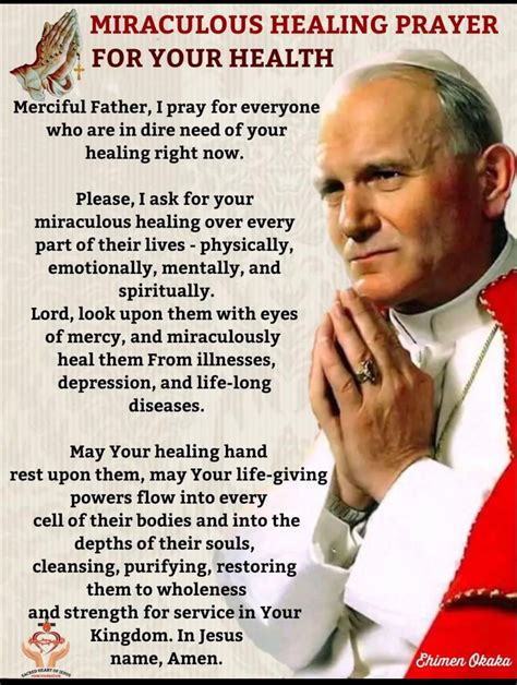 Catholic Prayer For Healing Catholic Prayers Daily Novena Prayers