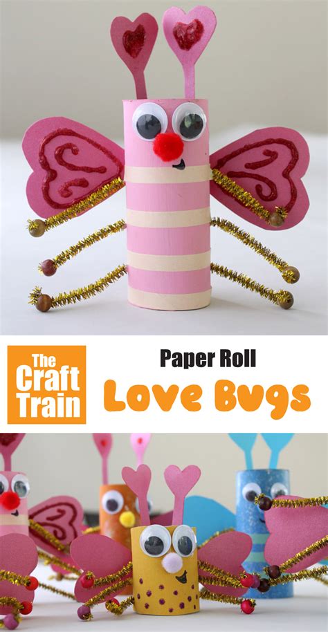 Carboard Tube Love Bugs - The Craft Train