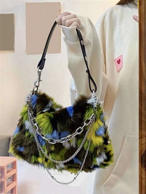 Lightweight Business Casual Fuzzy Soft Plush Floral Pattern Chain