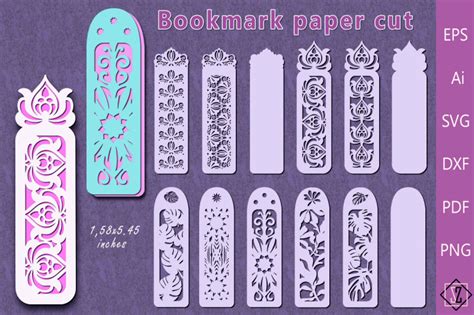 Bookmarks Laser Cutting Paper Cutting SVG By Svetlana TheHungryJPEG