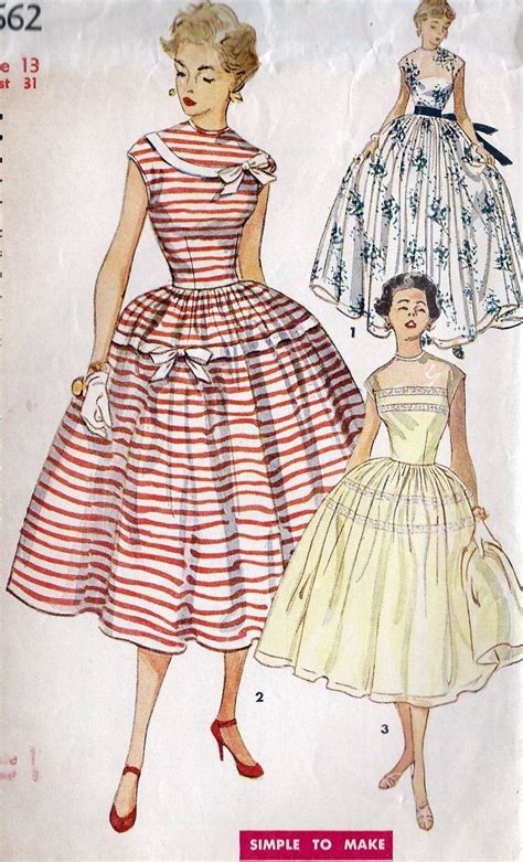 Simplicity 4662 B Vintage Dress Patterns Vintage Sewing Patterns Retro Fashion