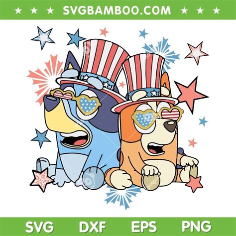 Bluey Bingo 4th Of July SVG PNG