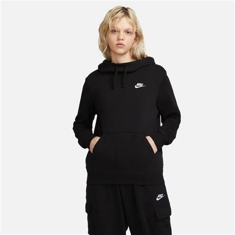 Nike Huppari Nsw Club Fleece Musta Valkoinen Nainen