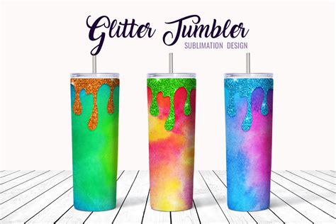 Skinny Tumbler Design Glitter Watercolor Graphic by DTCreativeLab ...