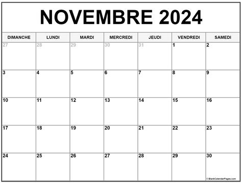 Calendrier Octobre 2024 Novembre 2024 Hatti Koralle