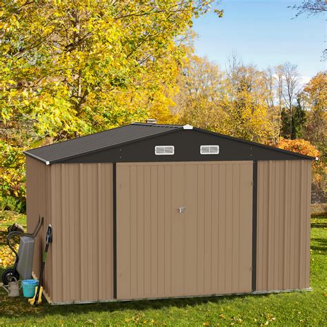 Gunji X Ft Shed Outdoor Storage Shed Metal Garden Shed With