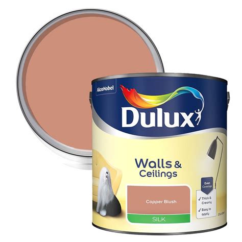 Dulux Walls Ceilings Copper Blush Silk Emulsion Paint L Wilko