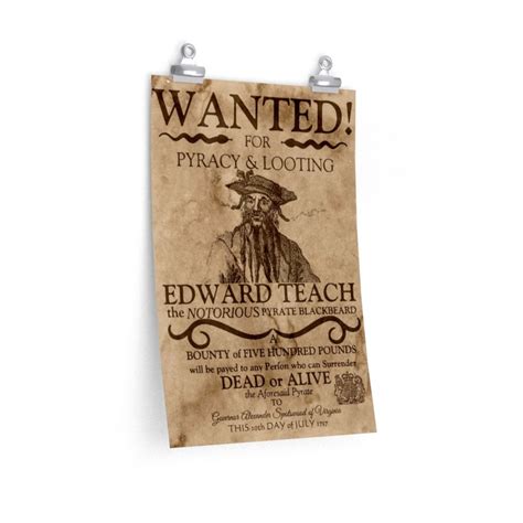 Blackbeard Wanted Poster