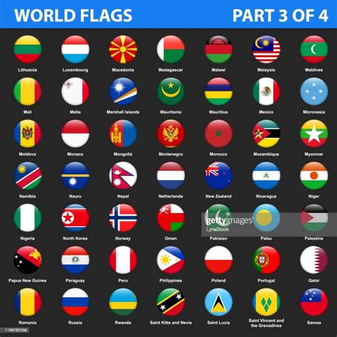 World Flags In Alphabetical Order Part 3 Of 4 High Res Vector Graphic