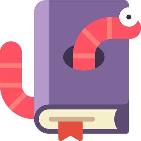 Bookworm Basic Miscellany Flat Icon