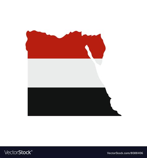 Map of egypt with the image national flag Vector Image