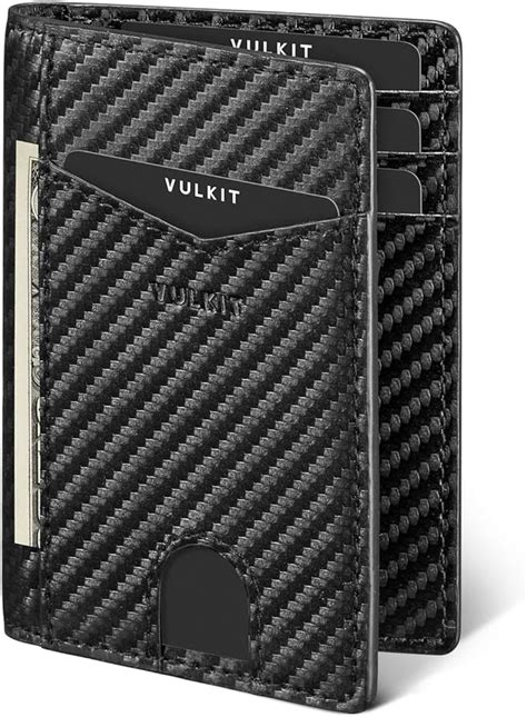 Vulkit Bifold Front Pocket Slim Wallet Rfid Blocking Minimalist Thin Leather Credit Card Holder