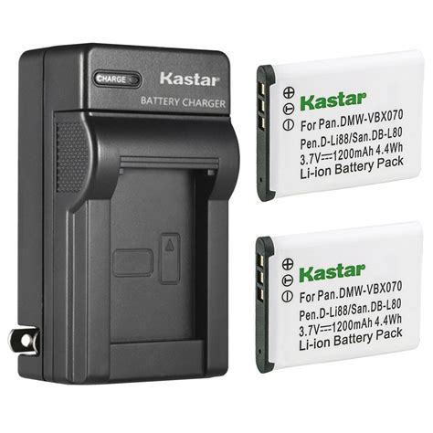 Kastar 2 Pack Battery And Ac Wall Charger Replacement For Panasonic Vw Vbx070 Vw Vbx070 W Vw