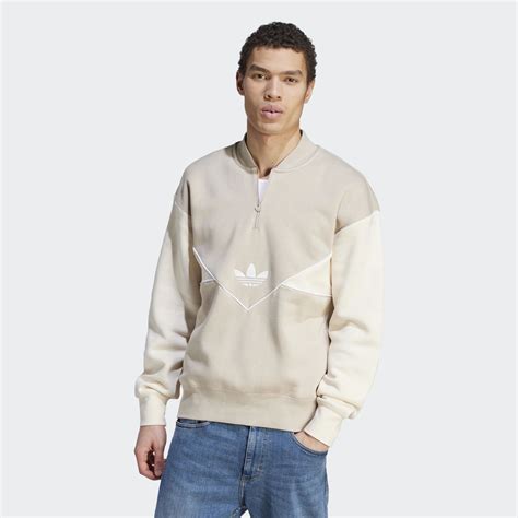 Adidas Adicolor Seasonal Archive Half Zip Crew Sweatshirt Beige