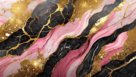 Background black pink and gold texture marble | Premium AI-generated image