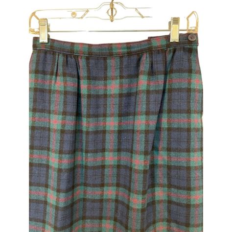 Pendleton Plaid Wool Midi Skirt Vintage Baird Tartan Gem