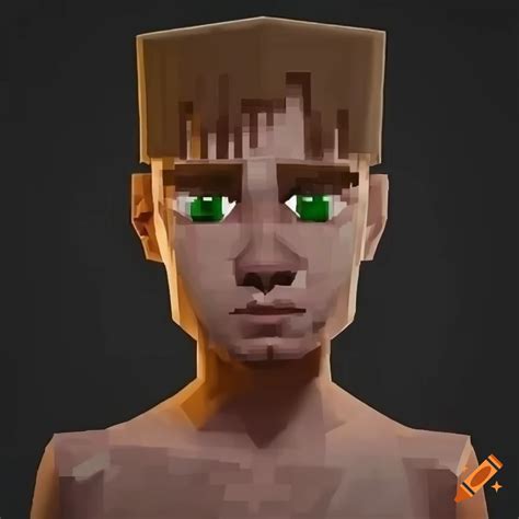 Realistic depiction of a minecraft villager on Craiyon