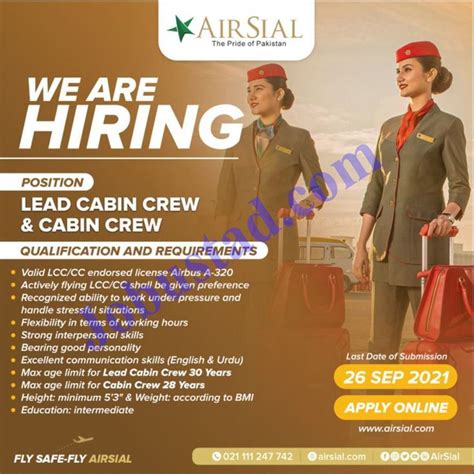 Airsial Cabin Crew Jobs 2021 Advertisement Apply Online Job