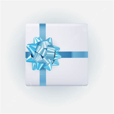 Bow Gift Ribbon Vector Hd PNG Images Blue Gift Box With Bow And Ribbon