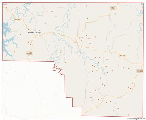 Map of Carroll County, Arkansas - Thong Thai Real