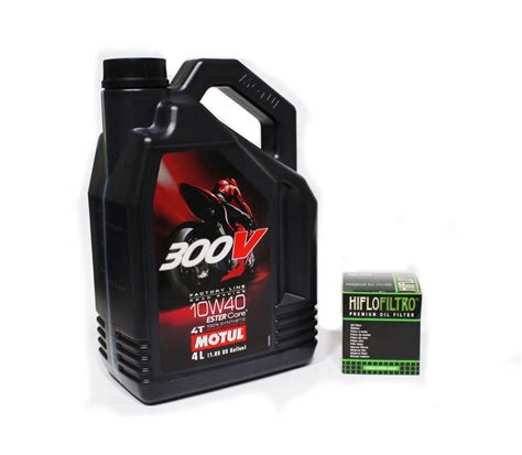 Oryginalny Olej MOTUL 300V 4L 10W40 4T FILTR HIFLO HF204 Kawasaki