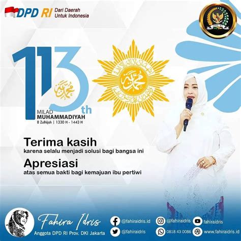 Fahira Idris Selamat Milad Muhammadiyah Ke Bang Japar