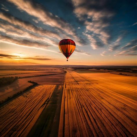 Premium Photo Ai Generated Illustration Of A Vibrant Hot Air Balloon