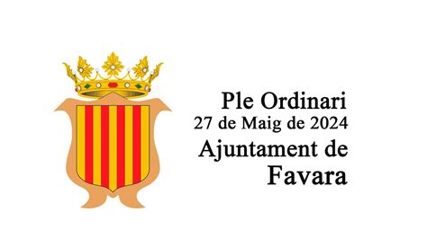 Ple Ordinari Mes De Maig De 2024 Ajuntament De Favara YouTube