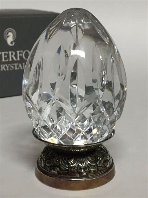 Waterford Crystal Annual Egg With Silverplate Stand 1993 In Original