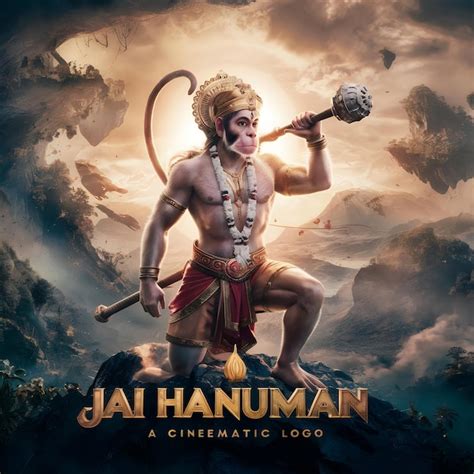 A poster of lord hanuman with jai hanuman 3d title ai generated ...