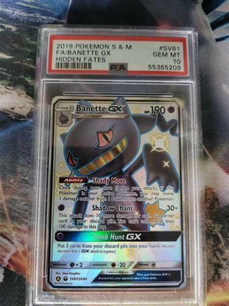 Pokemon Banette Gx Hidden Fates Shiny Ultra Rare Full Art Sm Psa