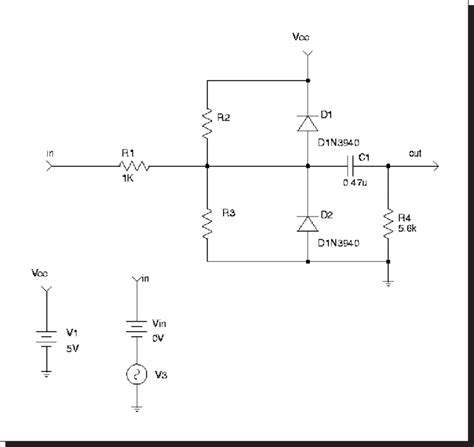 1 Schematic Of Diode Clipper Circuit With Dc And Transient Voltage