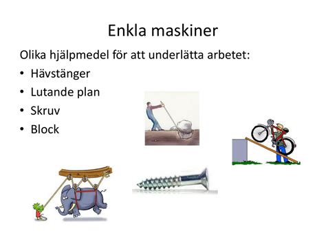 Skolbanken Enkla Maskiner Och Dess Anv Ndning