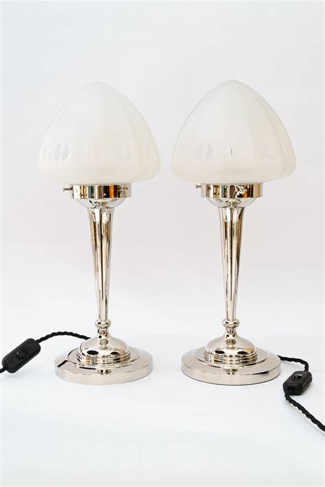 Art Deco Nickel Plated Table Lamps 1920s Set Of 2 For Sale At Pamono