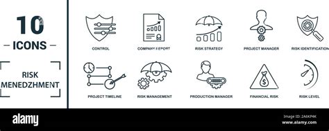 Risk Management Icon Set Include Creative Elements Risk Management