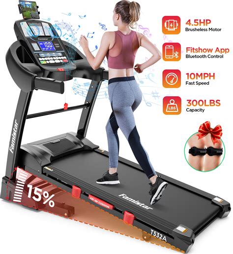 Famistar Foldable Incline Treadmill for Home, 300lbs Capacity Electric