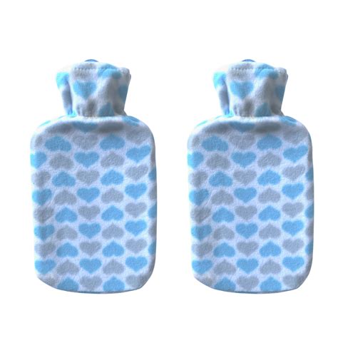 2 Pack Soft Fleece Hot Water Bottles Blue Hearts Shop Today Get It