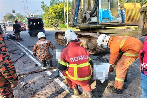 Pemandu Rentung Nahas Tiga Lori Balak