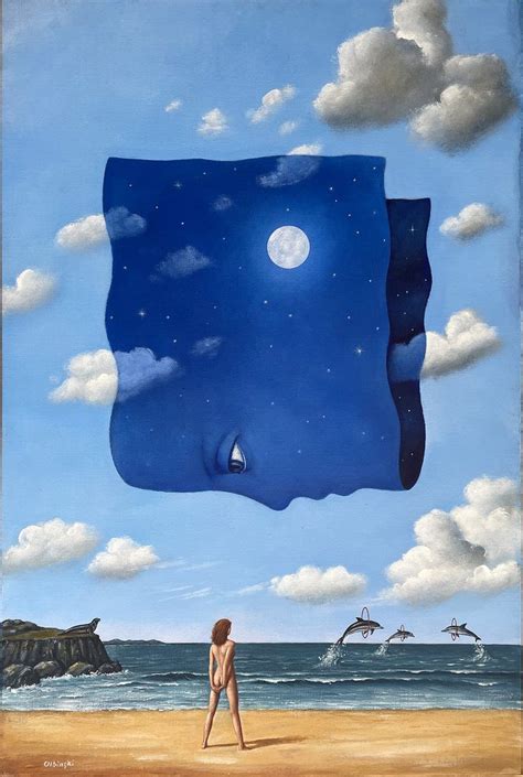 Rafal Olbinski Swim To The Moon Surreal Art Surreal Artwork