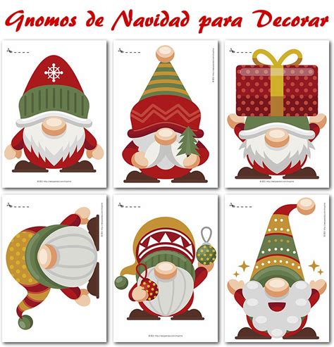 Gnomos De Navidad Para Recortar Y Decorar