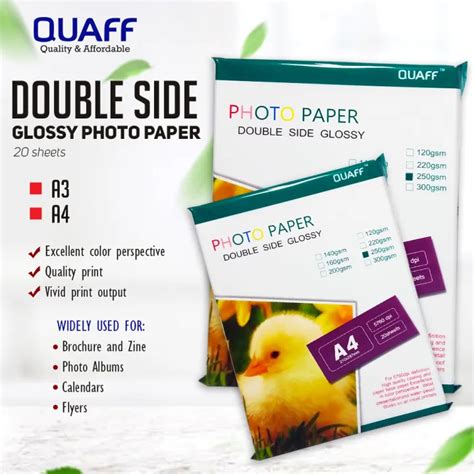 A Size Quaff Double Sided Glossy Photo Paper Sheets Pack Lazada Ph