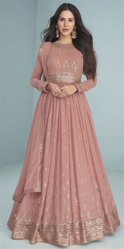 Bollywood Pink And Majenta Color Georgette Fabric Salwar Kameez