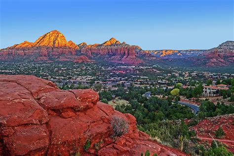 Looking down on Sedona from Airport Mesa Sunrise Photograph by Toby ...